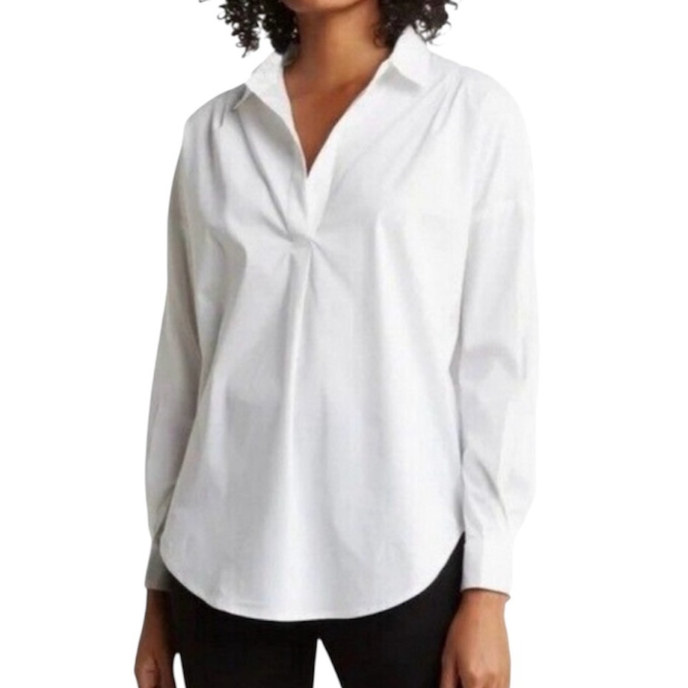 Magaschoni crisp white poplin blouse
